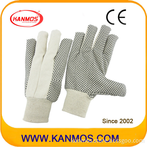 Drill Cotton Dotted Sewed Industrial Safety Work Gloves (410021)